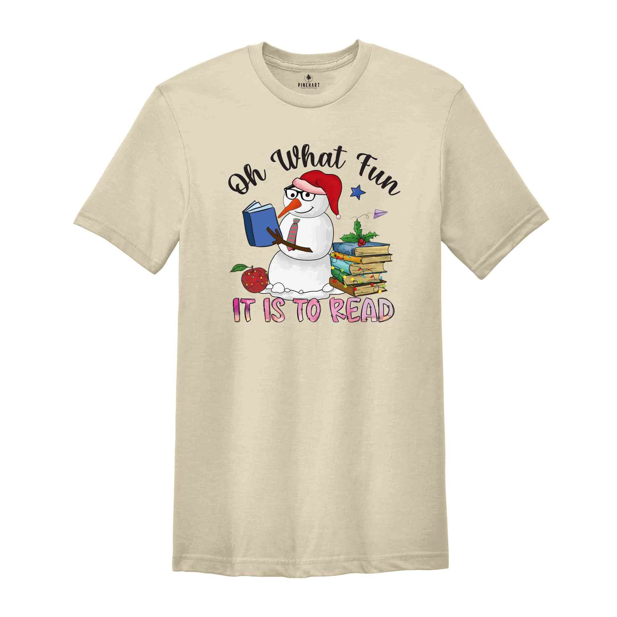 Oh What Fun It Is To Read Shirt, Snowman T-Shirt, Christmas Teacher Shirt, Holiday Shirt, Christmas Librarian, Book Lover Shirt