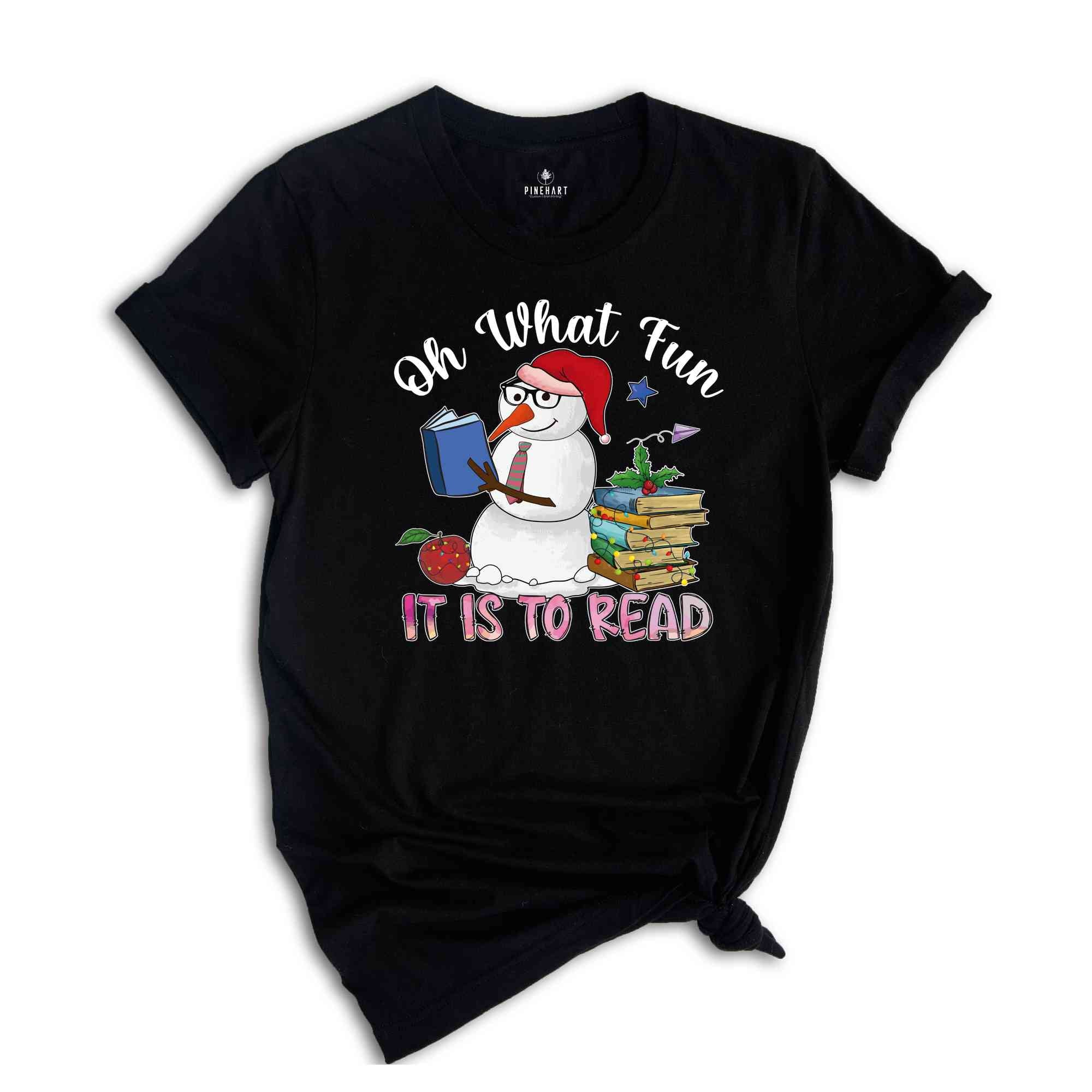 Oh What Fun It Is To Read Shirt, Snowman T-Shirt, Christmas Teacher Shirt, Holiday Shirt, Christmas Librarian, Book Lover Shirt