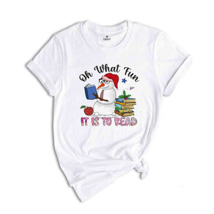 Oh What Fun It Is To Read Shirt, Snowman T-Shirt, Christmas Teacher Shirt, Holiday Shirt, Christmas Librarian, Book Lover Shirt