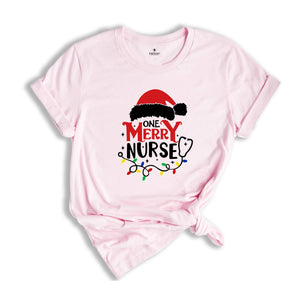 One Merry Nurse T-Shirt, Christmas Nurse Shirt, Christmas Nursing School Tee, Santa Gift For Nurse, Stethoscope Nurse Tee