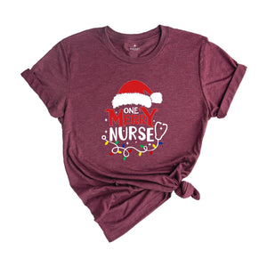 One Merry Nurse T-Shirt, Christmas Nurse Shirt, Christmas Nursing School Tee, Santa Gift For Nurse, Stethoscope Nurse Tee