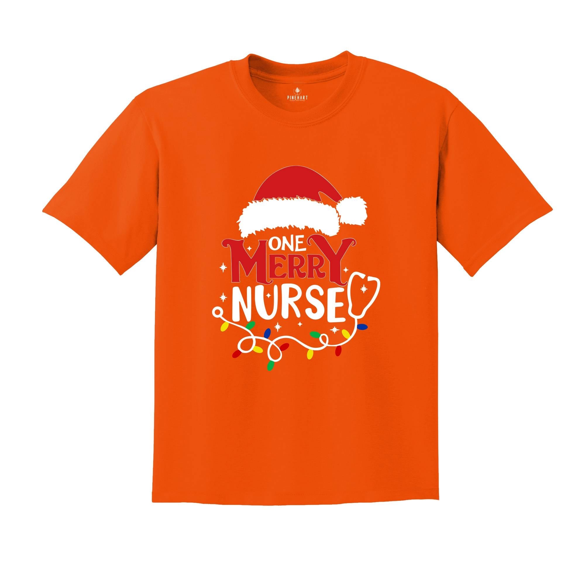 One Merry Nurse T-Shirt, Christmas Nurse Shirt, Christmas Nursing School Tee, Santa Gift For Nurse, Stethoscope Nurse Tee