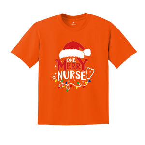 One Merry Nurse T-Shirt, Christmas Nurse Shirt, Christmas Nursing School Tee, Santa Gift For Nurse, Stethoscope Nurse Tee