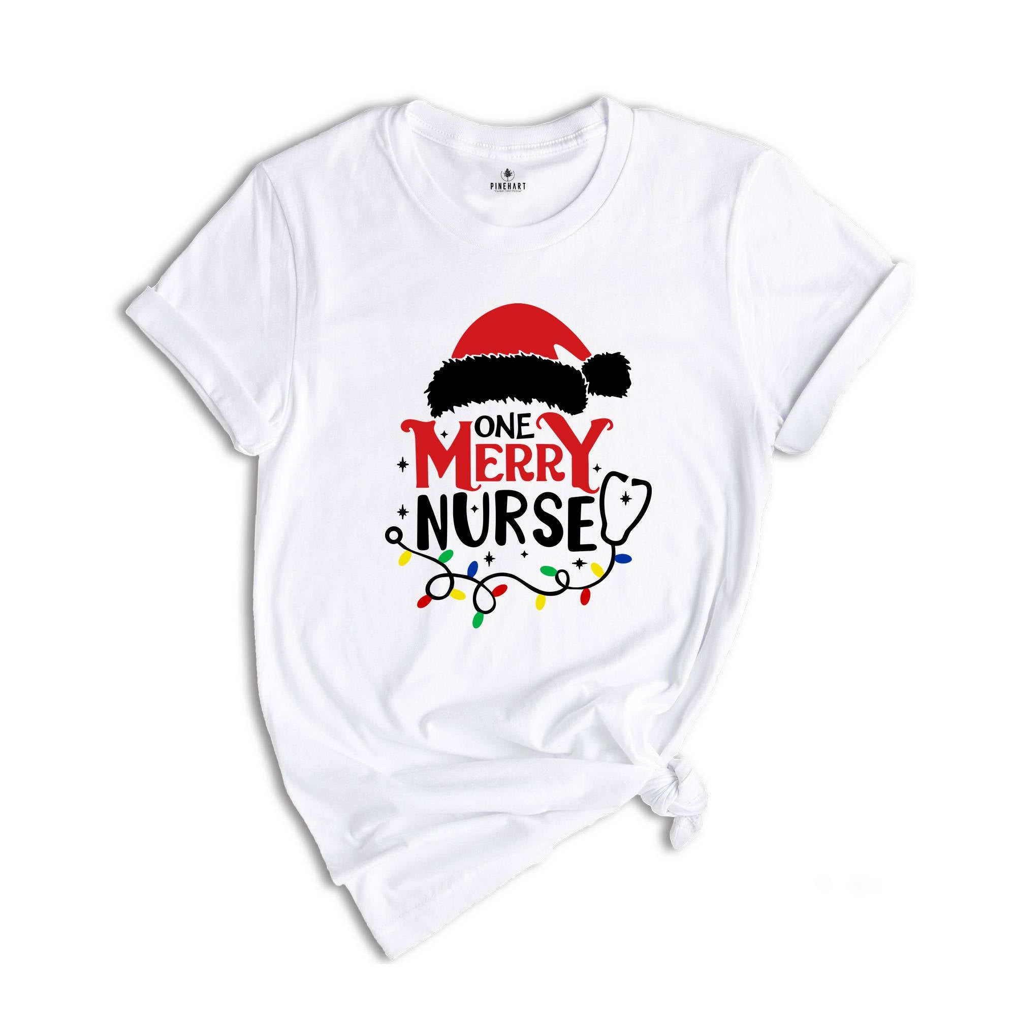 One Merry Nurse T-Shirt, Christmas Nurse Shirt, Christmas Nursing School Tee, Santa Gift For Nurse, Stethoscope Nurse Tee