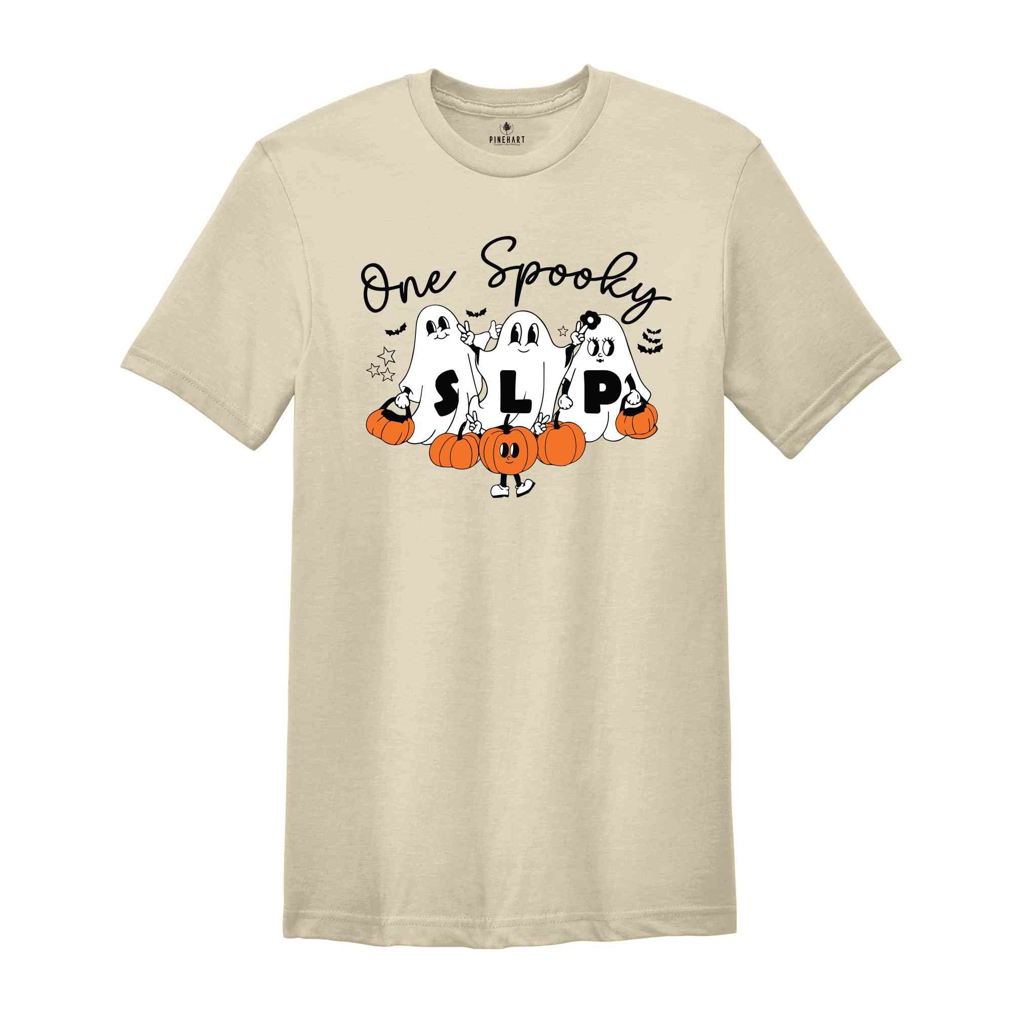 One Spooky SLP T-Shirt, Speech Therapy Halloween Shirt Halloween Speech Therapist T-Shirt, Spooky SLP Gifts