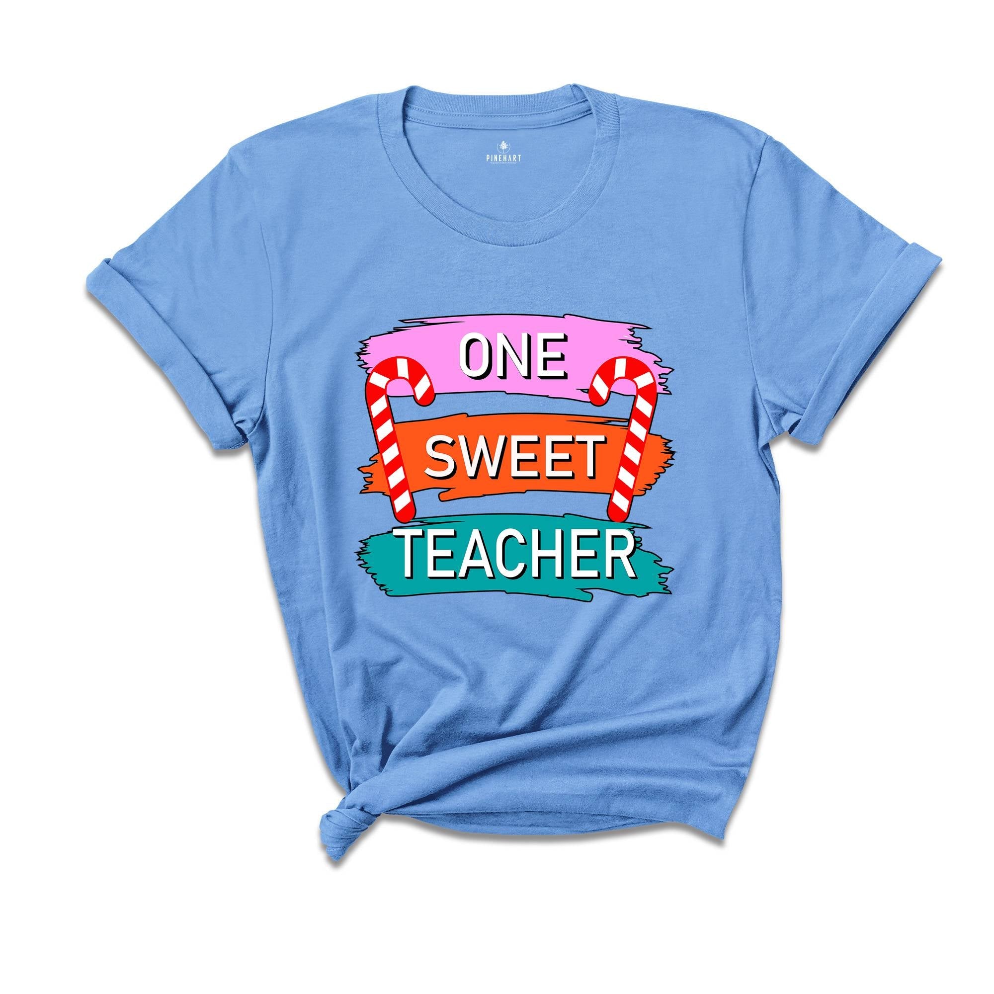 One Sweet Teacher Christmas Theme Shirt, Cool Christmas Shirt, Sweet Teacher Shirt, Candy Cane Shirt, Christmas Sweatshirt