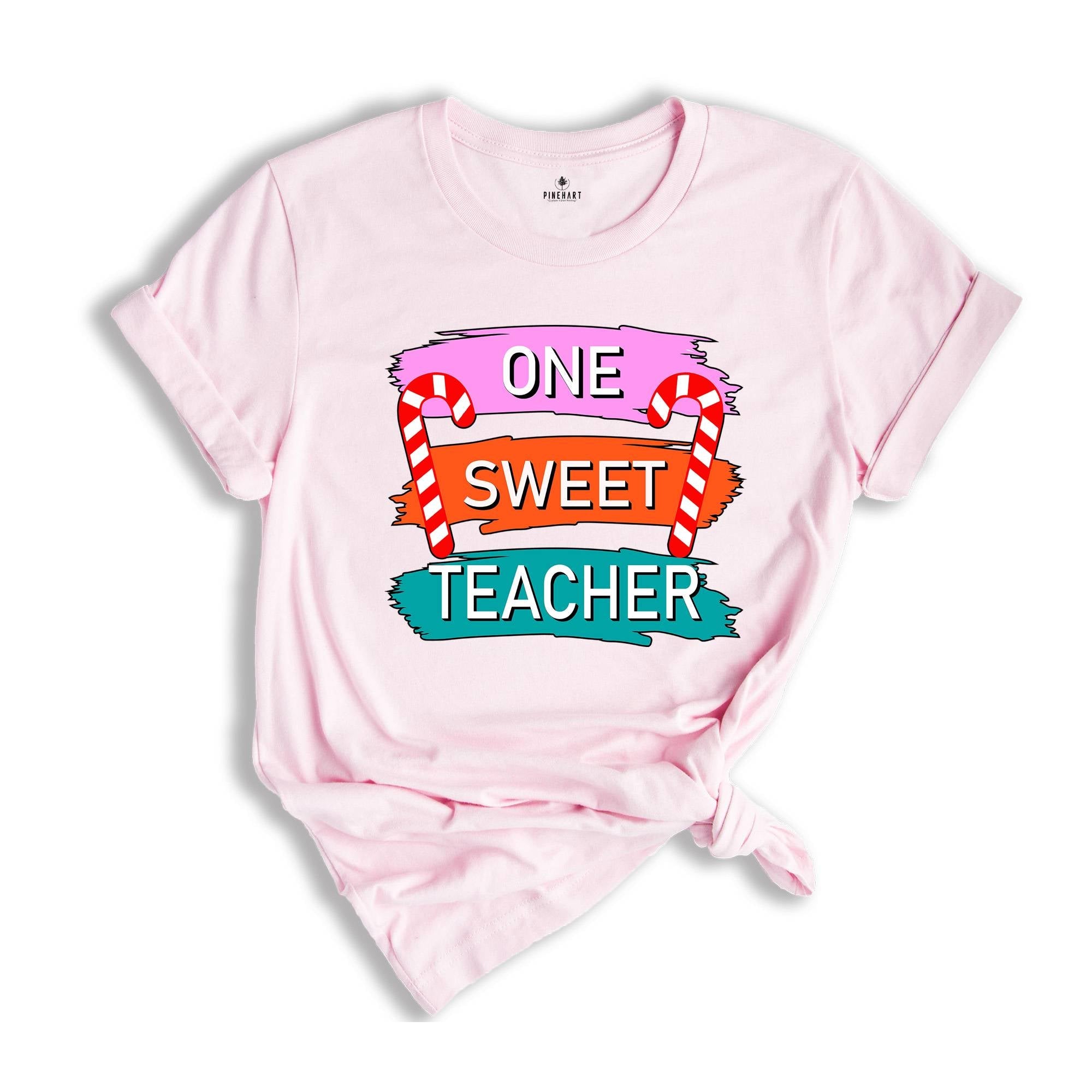 One Sweet Teacher Christmas Theme Shirt, Cool Christmas Shirt, Sweet Teacher Shirt, Candy Cane Shirt, Christmas Sweatshirt
