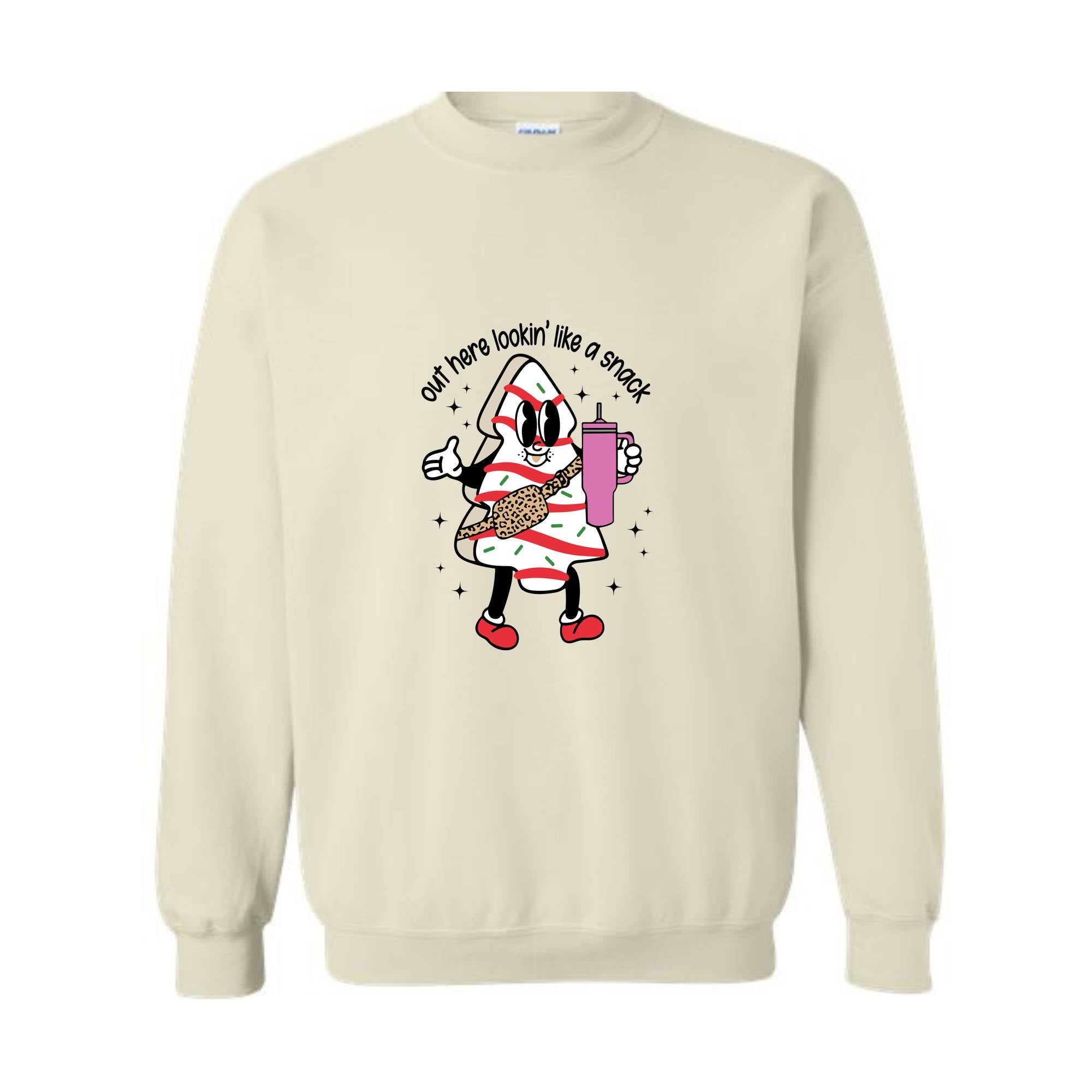 Out Here Lookin Like A Snack Sweatshirt, Boojee Christmas Sweater, Christmas Tree Cake Hoodie, Funny Christmas Gift, Holiday Sweatshirt