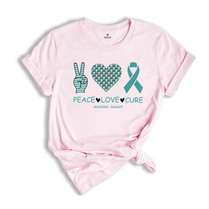Ovarian Cancer Shirt, Support Shirt, Ovarian Cancer Patient Gift, Heart Shirts, Cancer Survivor Shirt, Cancer Awareness Tee