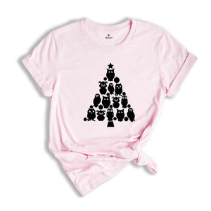 Owl Christmas Tree Shirt, Xmas Funny Animal Tee, Christmas Party T-shirt, Christmas Sweatshirt, Cute Owl Shirt