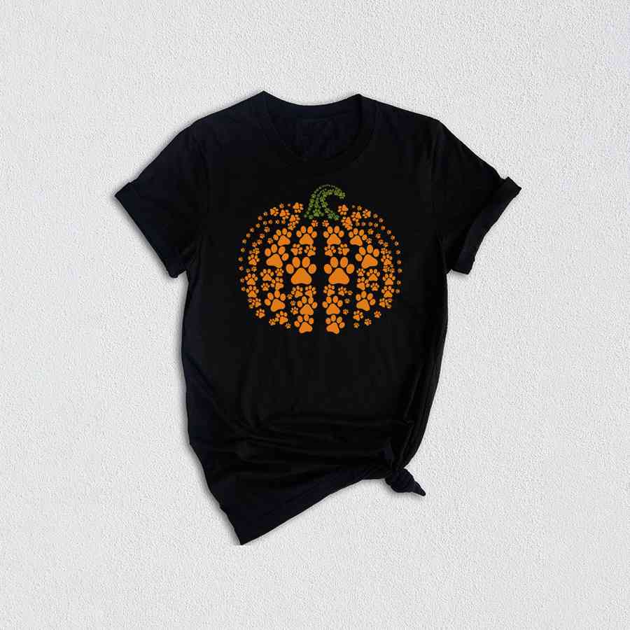 Paw Pumpkin Shirt, Pumpkin Dog Shirt, Dog Fall Shirt, Retro Pumpkin Shirt, Thanksgiving Gift, Pumpkin Season Shirt