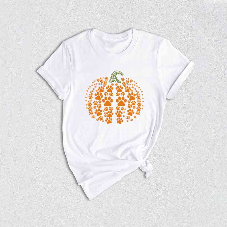 Paw Pumpkin Shirt, Pumpkin Dog Shirt, Dog Fall Shirt, Retro Pumpkin Shirt, Thanksgiving Gift, Pumpkin Season Shirt