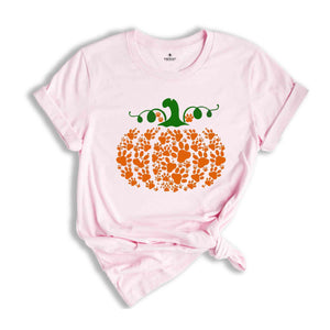 Paw Pumpkin Shirt, Paw Print Shirt, Pumpkin Dog Shirt, Dog Halloween Shirt, Retro Pumpkin Tee, Halloween T-Shirt