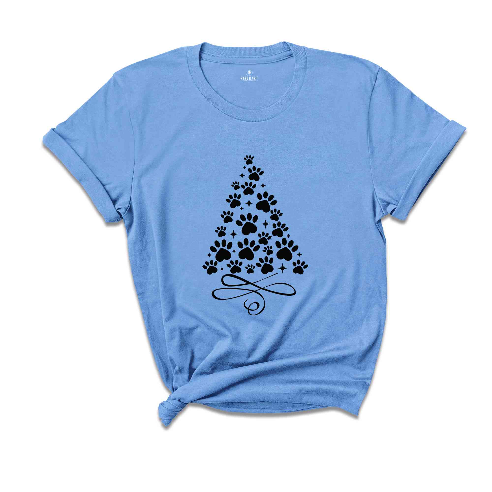 Paw T-Shirt, Christmas Tree Shirt, Dog Paw Tree, Gift For Christmas, Xmas Tee, Pet Lover Gift, Dog Lover Shirt, Xmas Gift