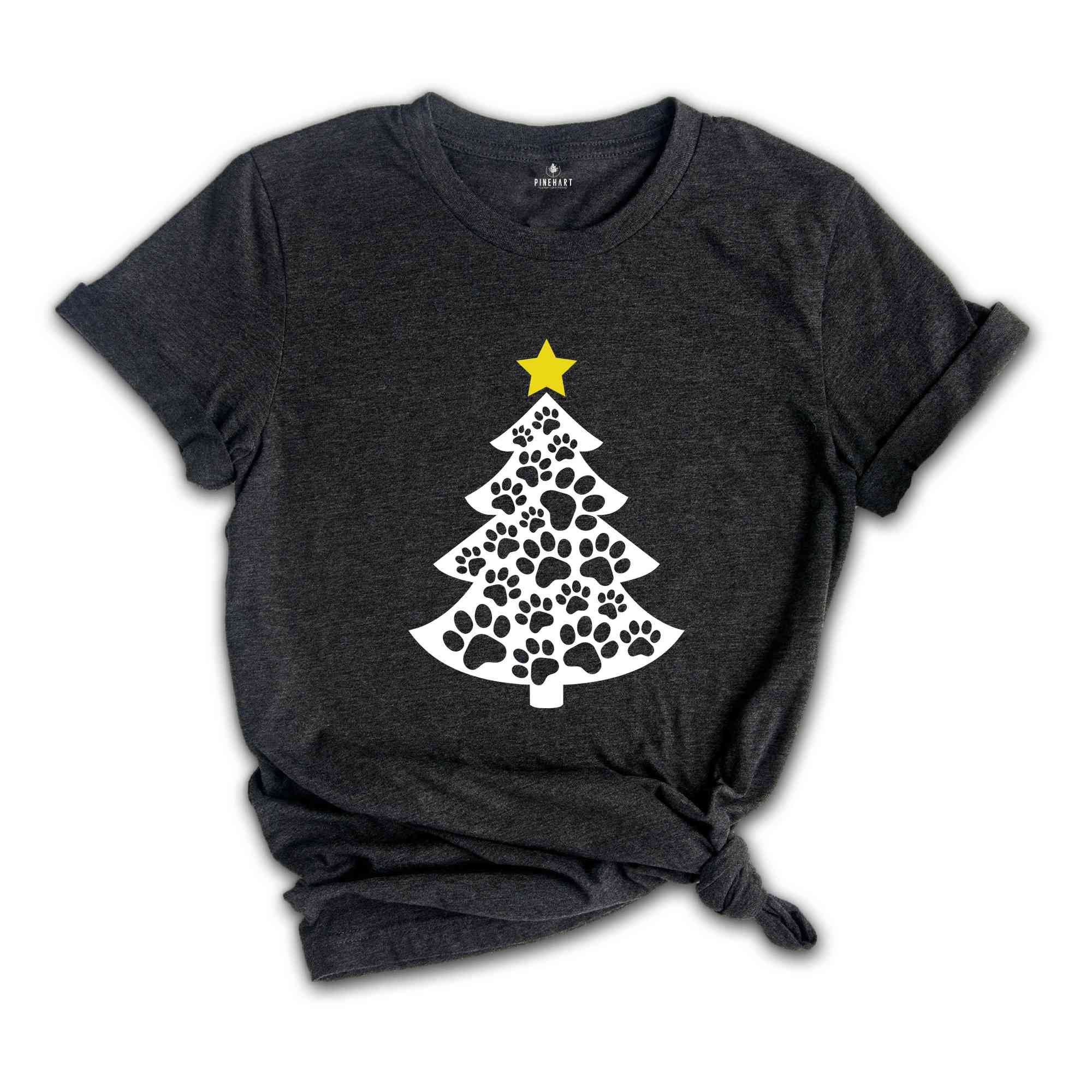 Paw T-Shirt, Christmas Tree Shirt, Dog Paw Tree, Gift For Christmas, Xmas Tee, Pet Lover Gift, Dog Lover Shirt, Xmas Gift
