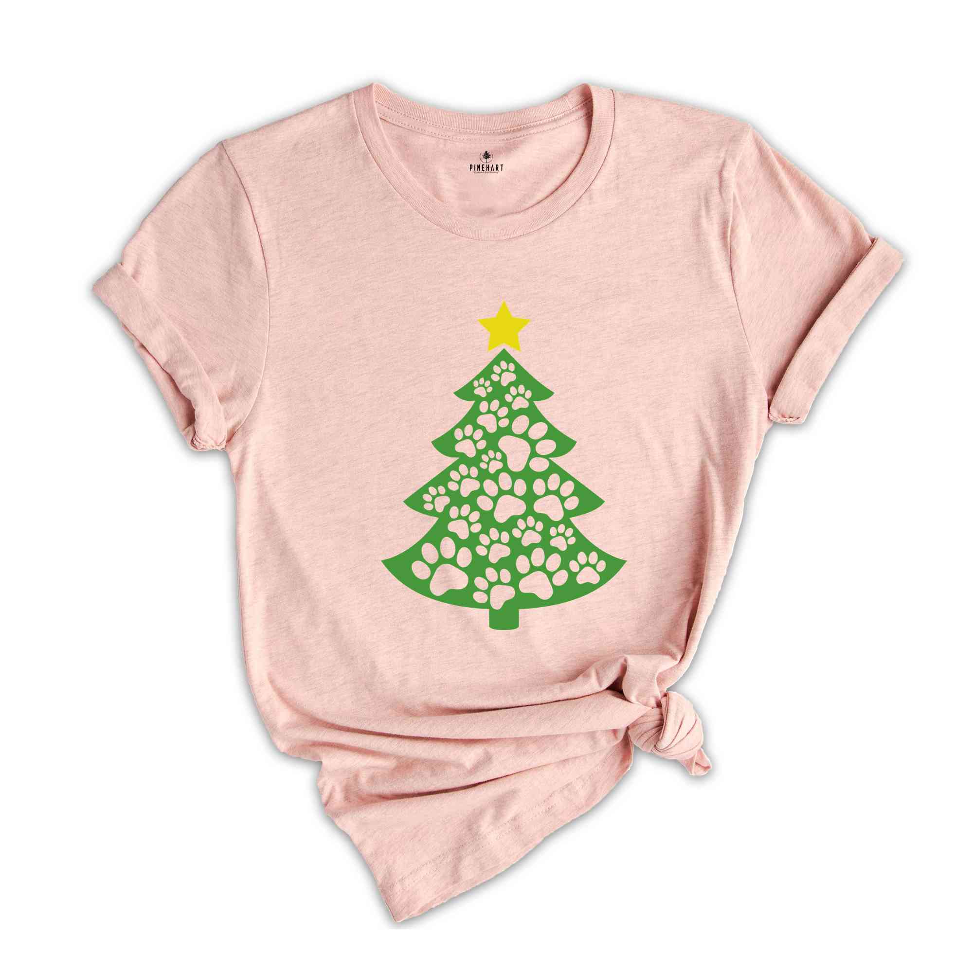 Paw T-Shirt, Christmas Tree Shirt, Dog Paw Tree, Gift For Christmas, Xmas Tee, Pet Lover Gift, Dog Lover Shirt, Xmas Gift