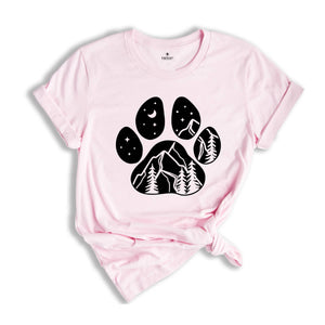 Paws Mountain Shirt, Simple Mountain Tee, Hiking Tee, Aesthetics T-Shirt, Dog and Natural Lover, Dog Mom Gift
