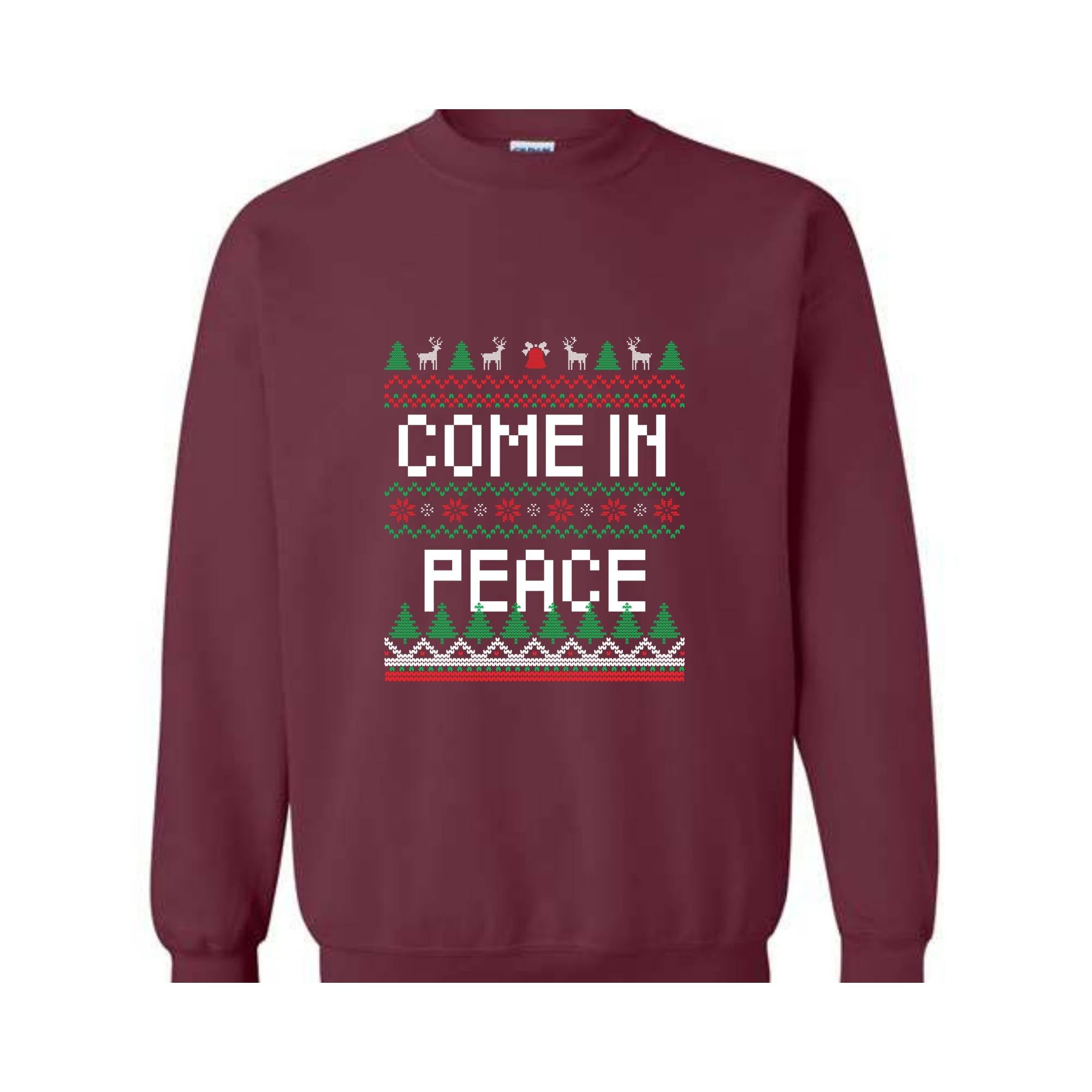 Peace Come In Peace Sweatshirt, Cute Christmas Couple Sweatshirt, Husband Christmas Sweater, Christmas Party Shirt, Christmas Couple Gift