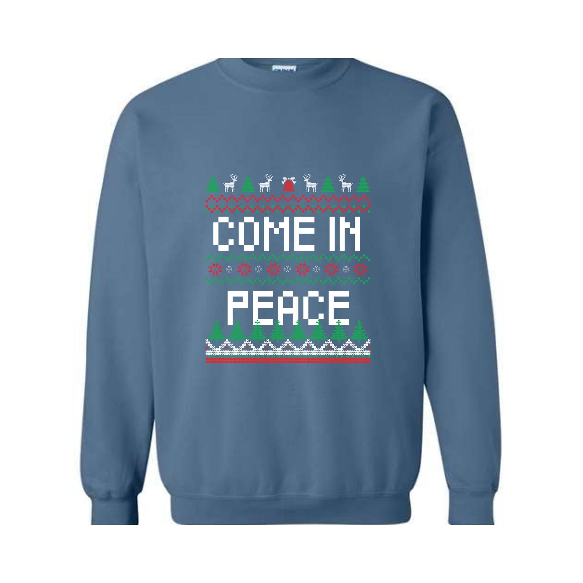 Peace Come In Peace Sweatshirt, Cute Christmas Couple Sweatshirt, Husband Christmas Sweater, Christmas Party Shirt, Christmas Couple Gift