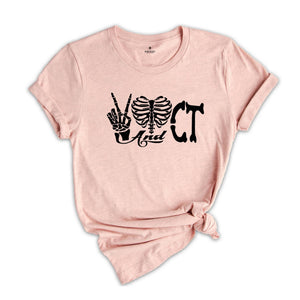 Peace Love and CT Shirt, Radiology Tech Shirt, X-ray Tech Shirt, Rad Tech Shirt, Radiology Technologist Shirt, Ct Gift