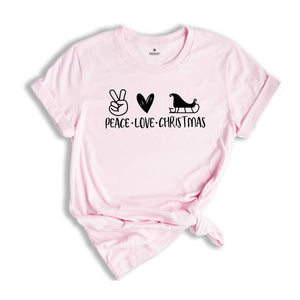 Peace Love Christmas Snow Sled Shirt, Christmas T-Shirt, Christmas Holiday Tee, Christmas Gifts, Xmas Sweatshirt