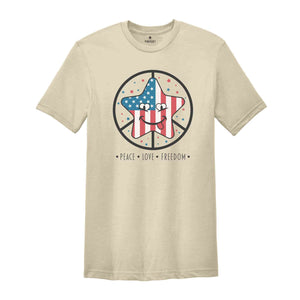 Peace Love Freedom Shirt, America Peace Shirt, Star Shirt, 4th Of July Shirt, America Freedom Shirt, Patriotic Shirt, Republican Shirt