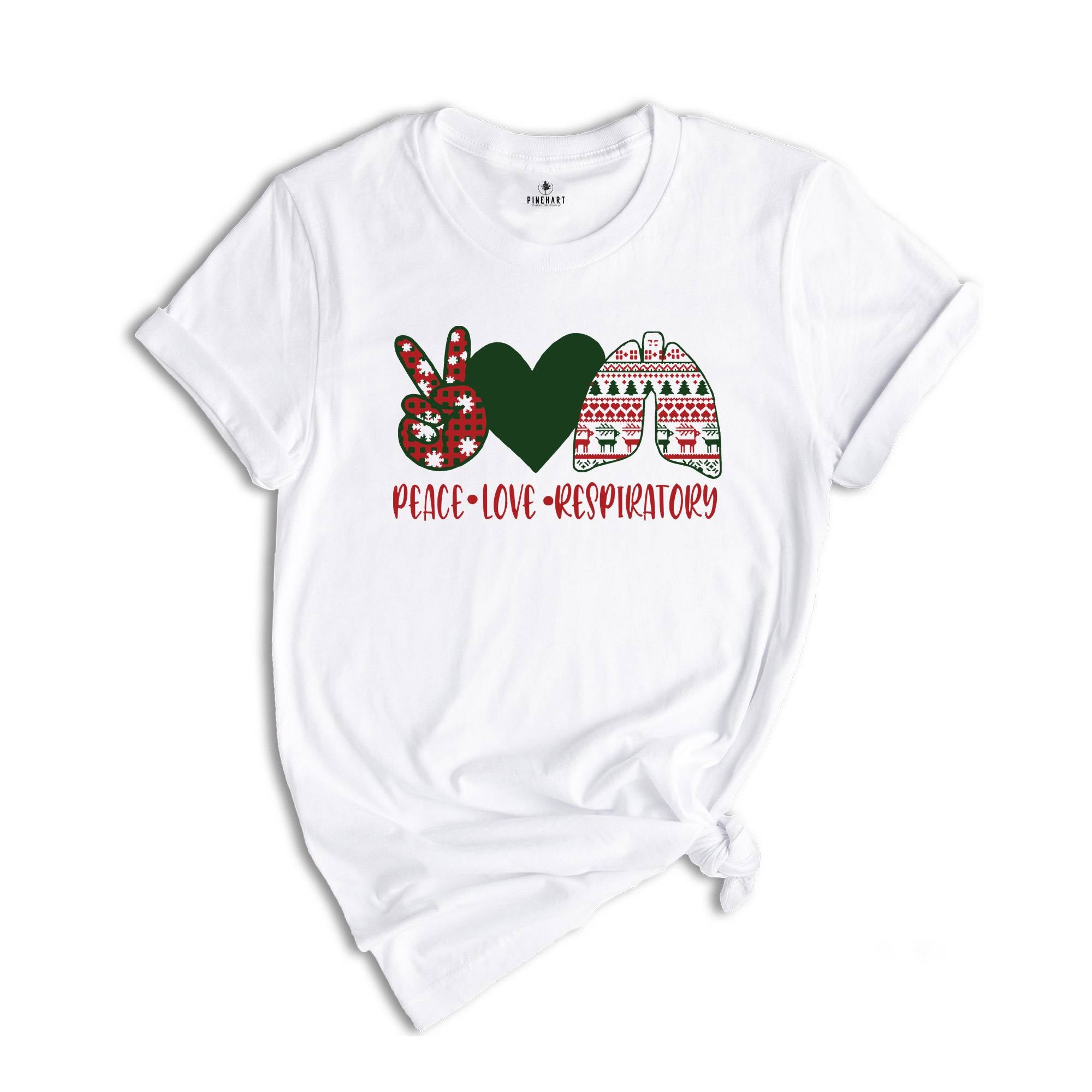 Peace Lover Respiratory Shirt, Healthcare Worker Christmas Shirt, Respiratory Therapist Christmas Shirt, RT Christmas Shirt, RT Tee