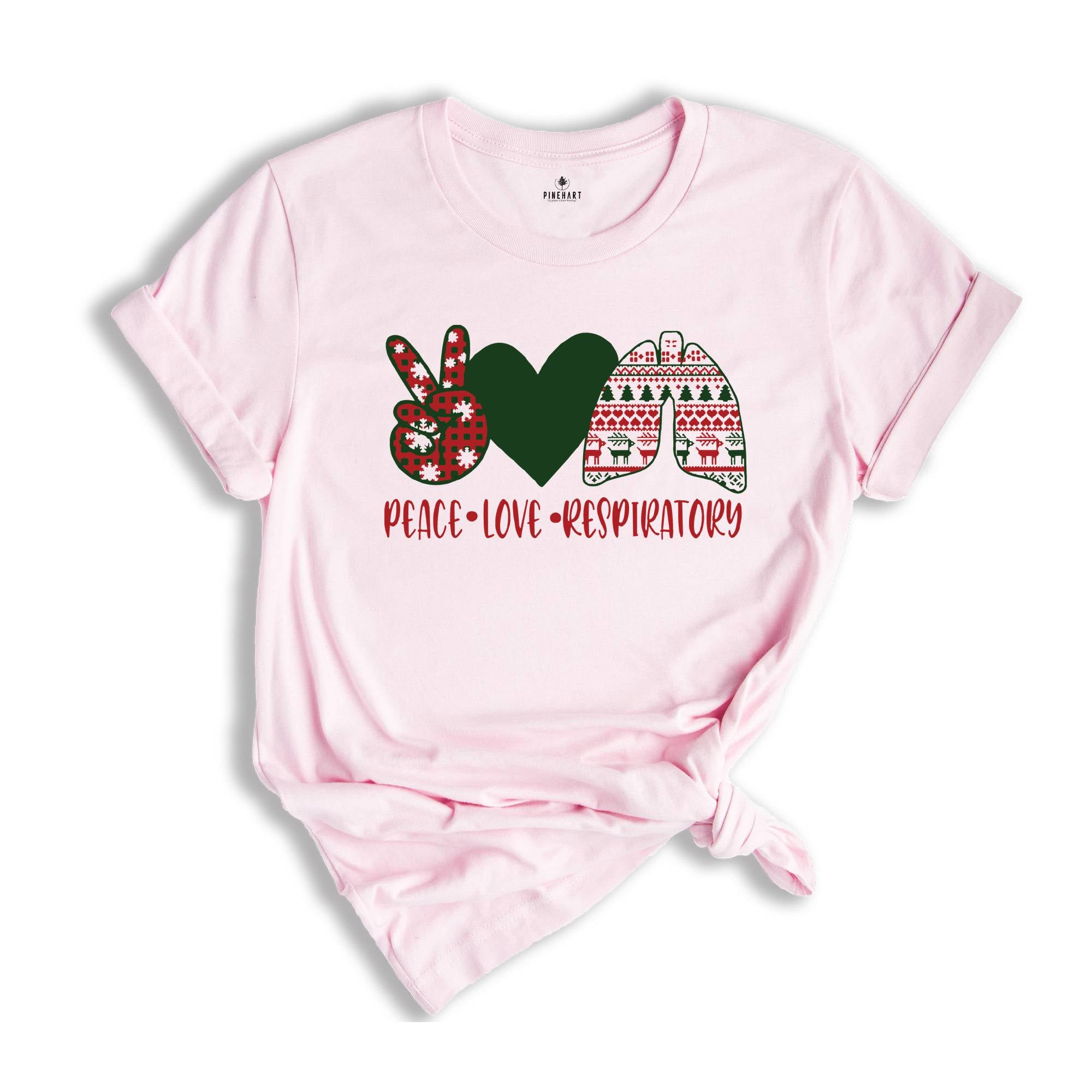 Peace Lover Respiratory Shirt, Healthcare Worker Christmas Shirt, Respiratory Therapist Christmas Shirt, RT Christmas Shirt, RT Tee