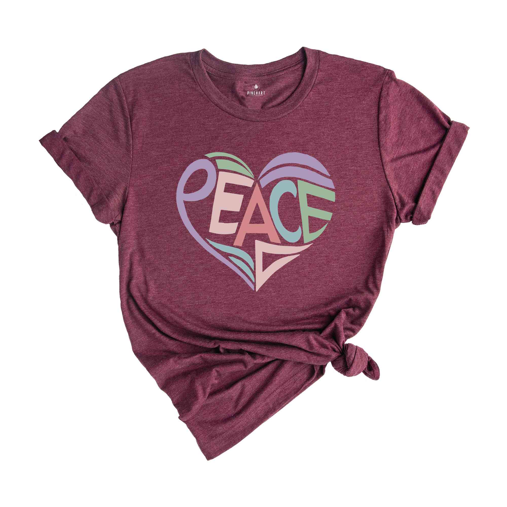 Peace T-Shirt, Peace Heart Shirt, Groovy Shirt, Groovy Peace Shirt, Boho Shirt, Peace Apparel, Boho Style Gifts