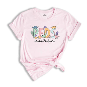 Pediatric Nurse Shirt, Nurse Shirt, Floral Nurse Shirt, Peds Nurse Shirt, Pediatric Shirt, PICU Nurse Shirt, Peds Shirt, Nurse Gift