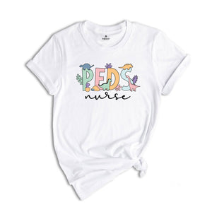 Pediatric Nurse Shirt, Nurse Shirt, Floral Nurse Shirt, Peds Nurse Shirt, Pediatric Shirt, PICU Nurse Shirt, Peds Shirt, Nurse Gift