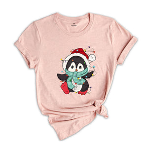 Penguin Christmas T-Shirt, Cute Penguin Shirt, Penguin Lover Tee, Funny Penguin Costume, Penguin Lover Gift, Xmas Pajamas