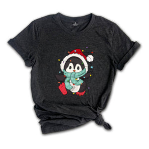 Penguin Christmas T-Shirt, Cute Penguin Shirt, Penguin Lover Tee, Funny Penguin Costume, Penguin Lover Gift, Xmas Pajamas