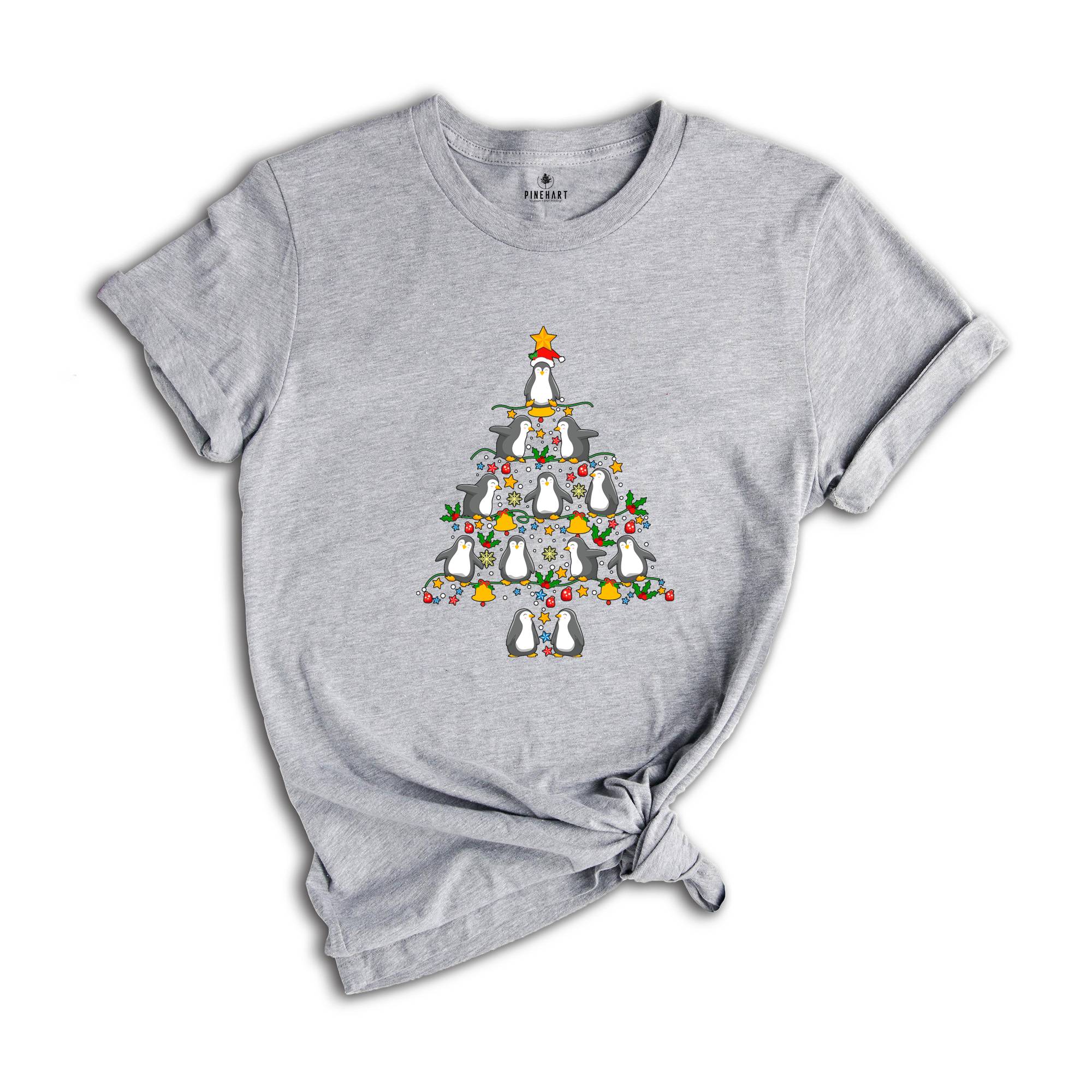 Penguin Christmas Tree Shirt, Christmas Penguin T-Shirt, Christmas Kids Shirt, Funny Christmas Tee, Christmas Gift, Christmas Animal