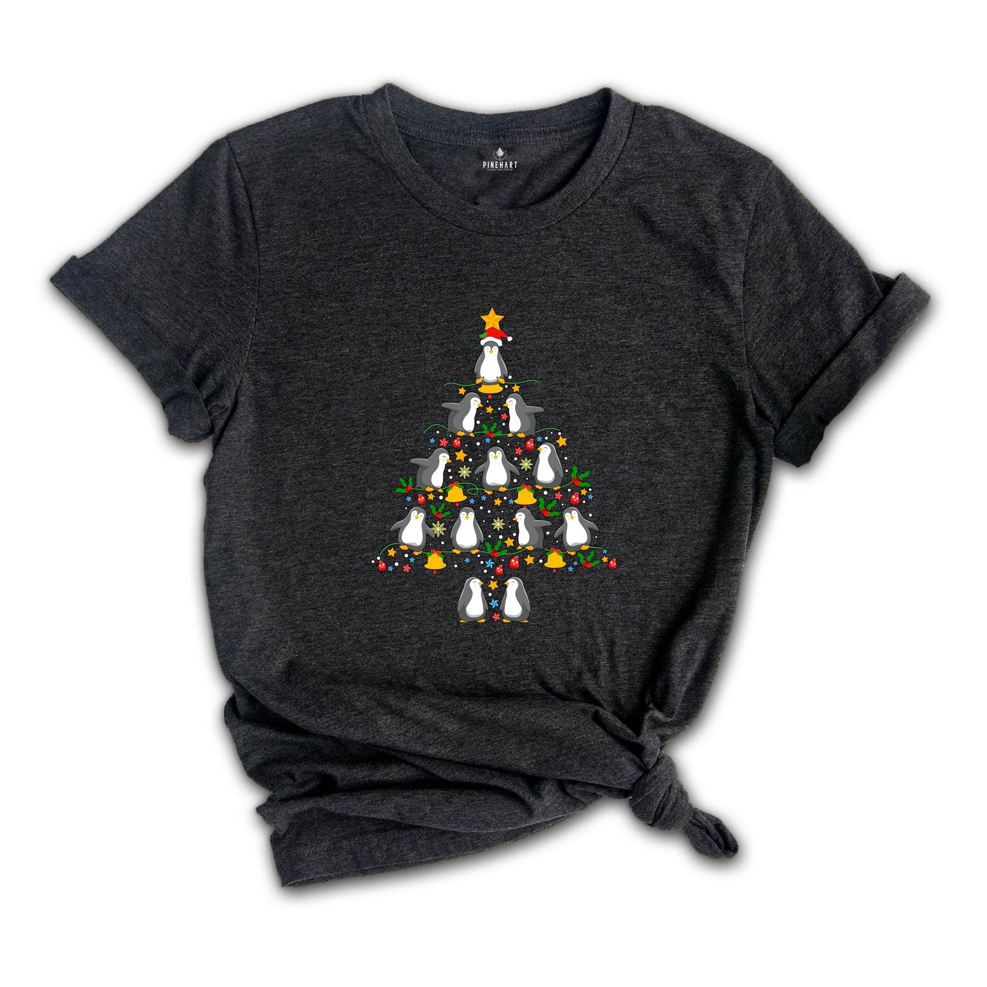 Penguin Christmas Tree Shirt, Christmas Penguin T-Shirt, Christmas Kids Shirt, Funny Christmas Tee, Christmas Gift, Christmas Animal