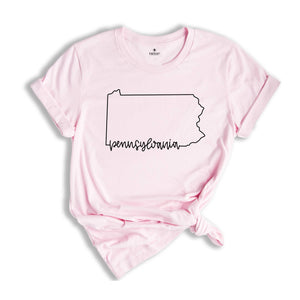 Pennsylvania State Shirts, Pennsylvania State Map Shirt, Pennsylvania Travel Gifts, Pennsylvania Clothing, Pennsylvania State Sweatshirt