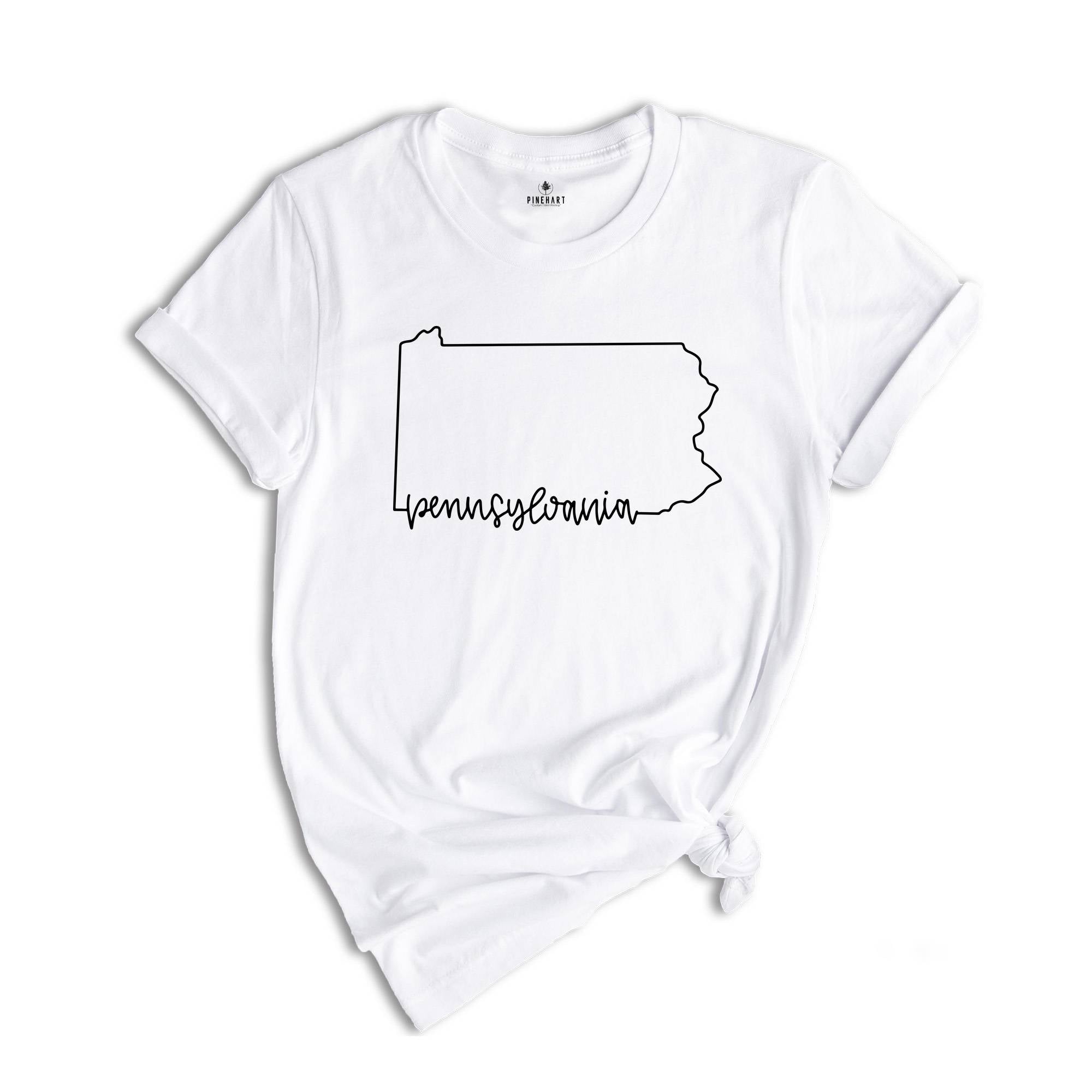 Pennsylvania State Shirts, Pennsylvania State Map Shirt, Pennsylvania Travel Gifts, Pennsylvania Clothing, Pennsylvania State Sweatshirt