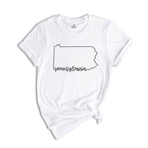 Pennsylvania State Shirts, Pennsylvania State Map Shirt, Pennsylvania Travel Gifts, Pennsylvania Clothing, Pennsylvania State Sweatshirt