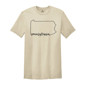 Pennsylvania State Shirts, Pennsylvania State Map Shirt, Pennsylvania Travel Gifts, Pennsylvania Clothing, Pennsylvania State Sweatshirt