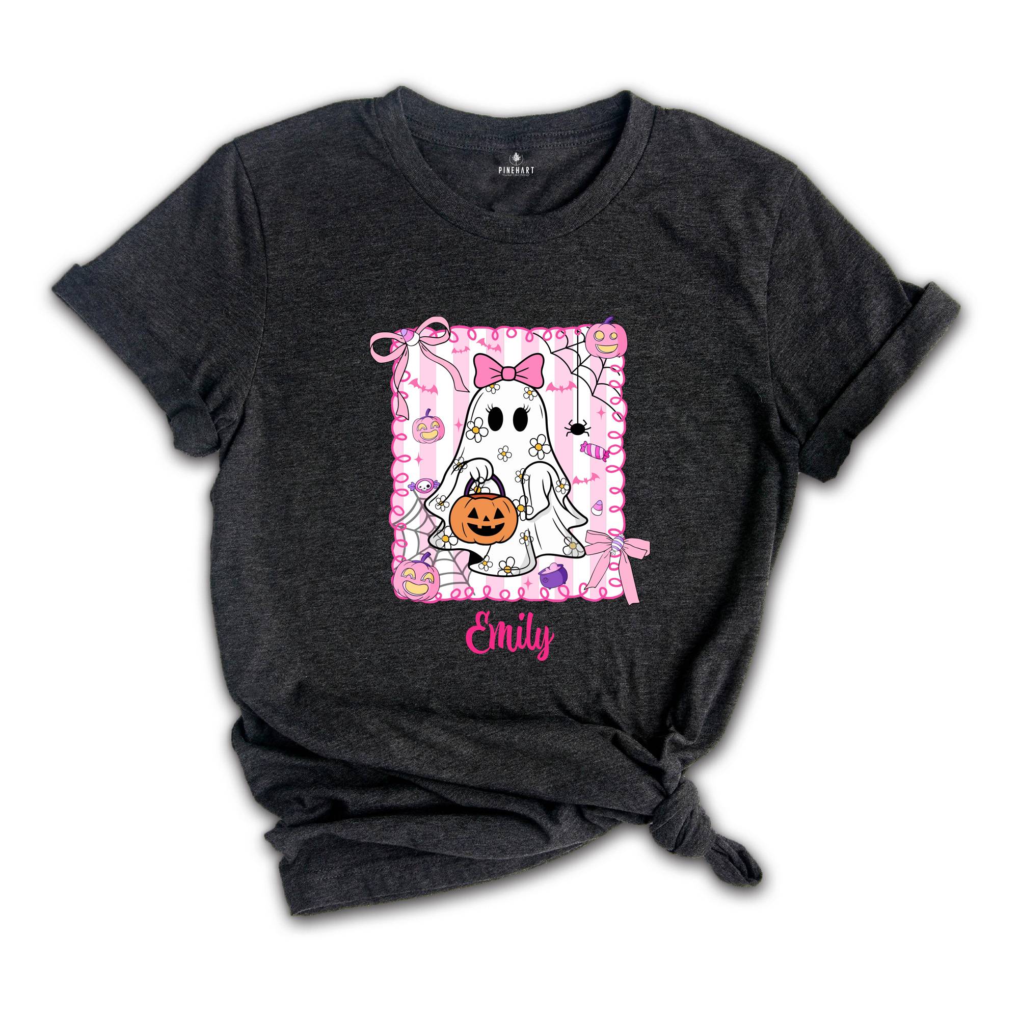 Personalized Halloween Kids Name Shirt, Halloween Ghost Pumpkin Toddler Shirt, Spooky Halloween Kids Shirt