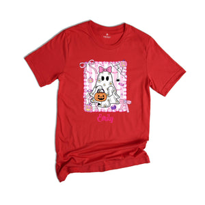 Personalized Halloween Kids Name Shirt, Halloween Ghost Pumpkin Toddler Shirt, Spooky Halloween Kids Shirt