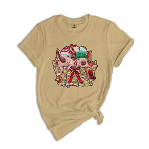 Pigs Christmas Shirt, Pig Lover Shirt, Pig Holiday Shirt, Christmas Animal Tee, Cute Christmas T-Shirt, Santa Pig Shirt
