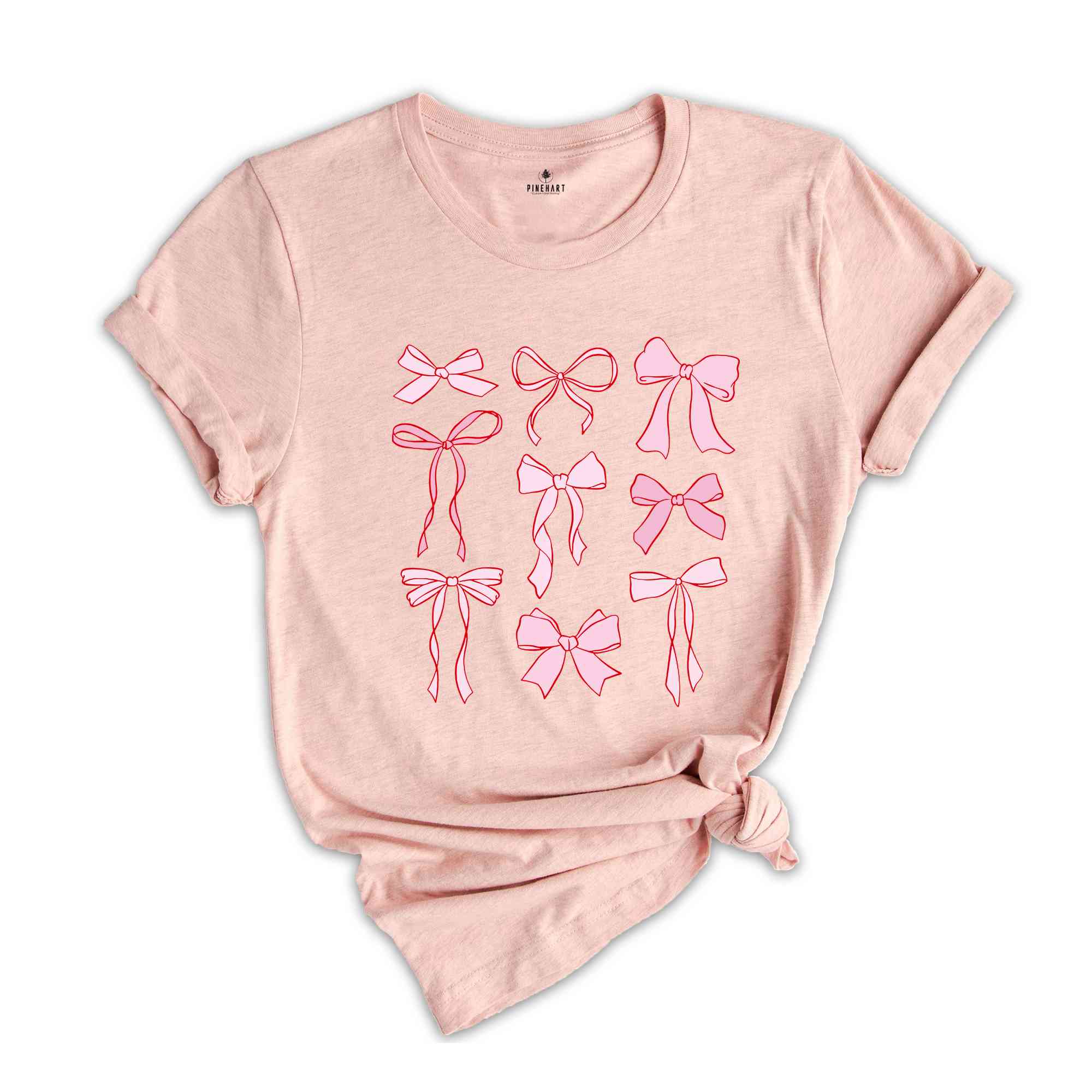 Pink Bow Trendy Shirt, Ribbon Bow Pullover Shirt, Cute Little Bow Shirt, Pink Bow Shirt, Ribbon Tee, Cute Ribbon Shirt