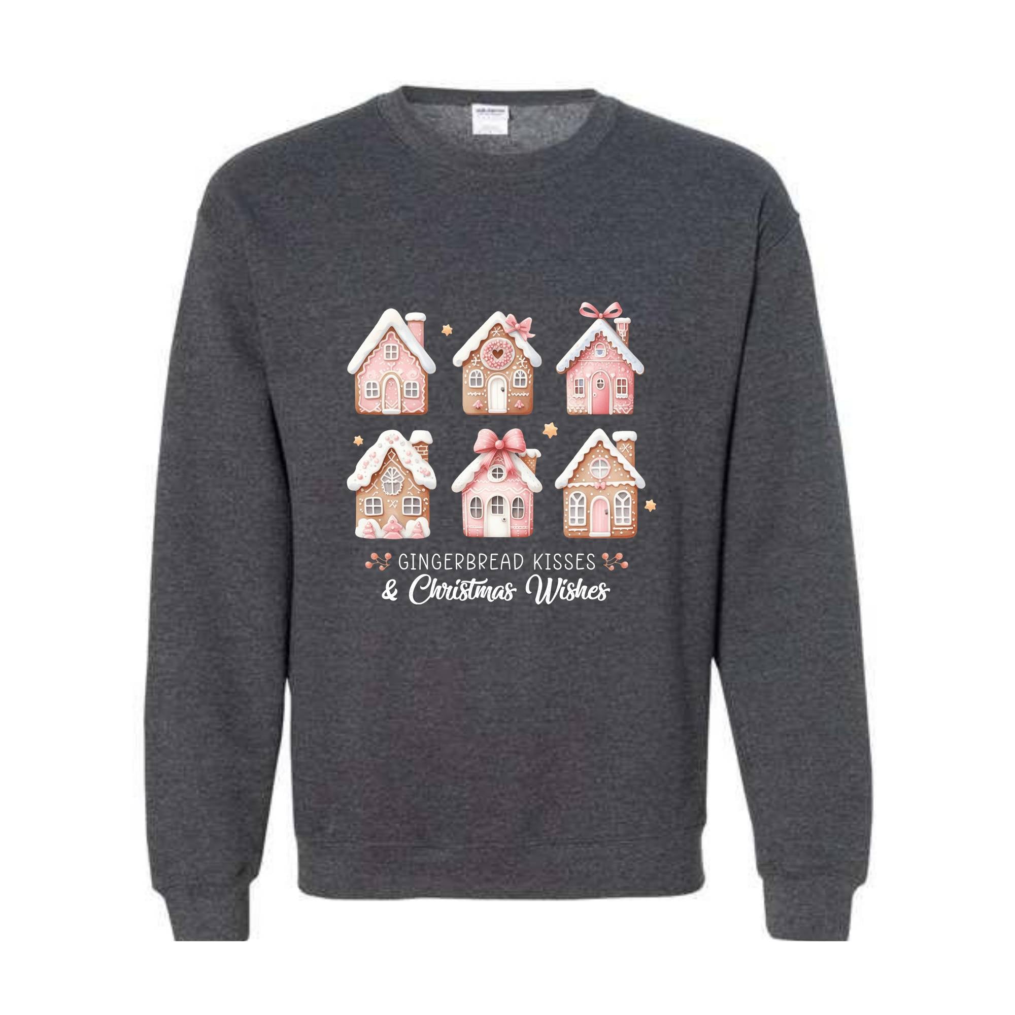 Pink Christmas Gingerbread Houses Sweatshirt, Christmas Sweatshirt, Christmas Sweater, Gingerbread House Sweater, Xmas Christmas Shirt