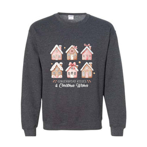 Pink Christmas Gingerbread Houses Sweatshirt, Christmas Sweatshirt, Christmas Sweater, Gingerbread House Sweater, Xmas Christmas Shirt
