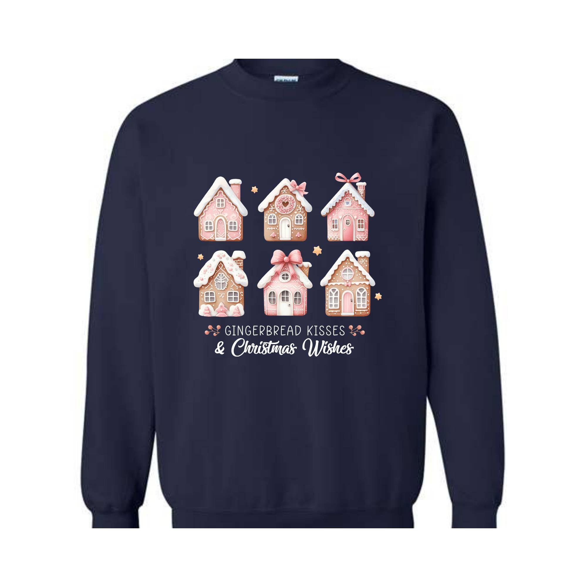 Pink Christmas Gingerbread Houses Sweatshirt, Christmas Sweatshirt, Christmas Sweater, Gingerbread House Sweater, Xmas Christmas Shirt