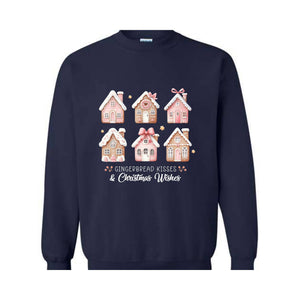 Pink Christmas Gingerbread Houses Sweatshirt, Christmas Sweatshirt, Christmas Sweater, Gingerbread House Sweater, Xmas Christmas Shirt