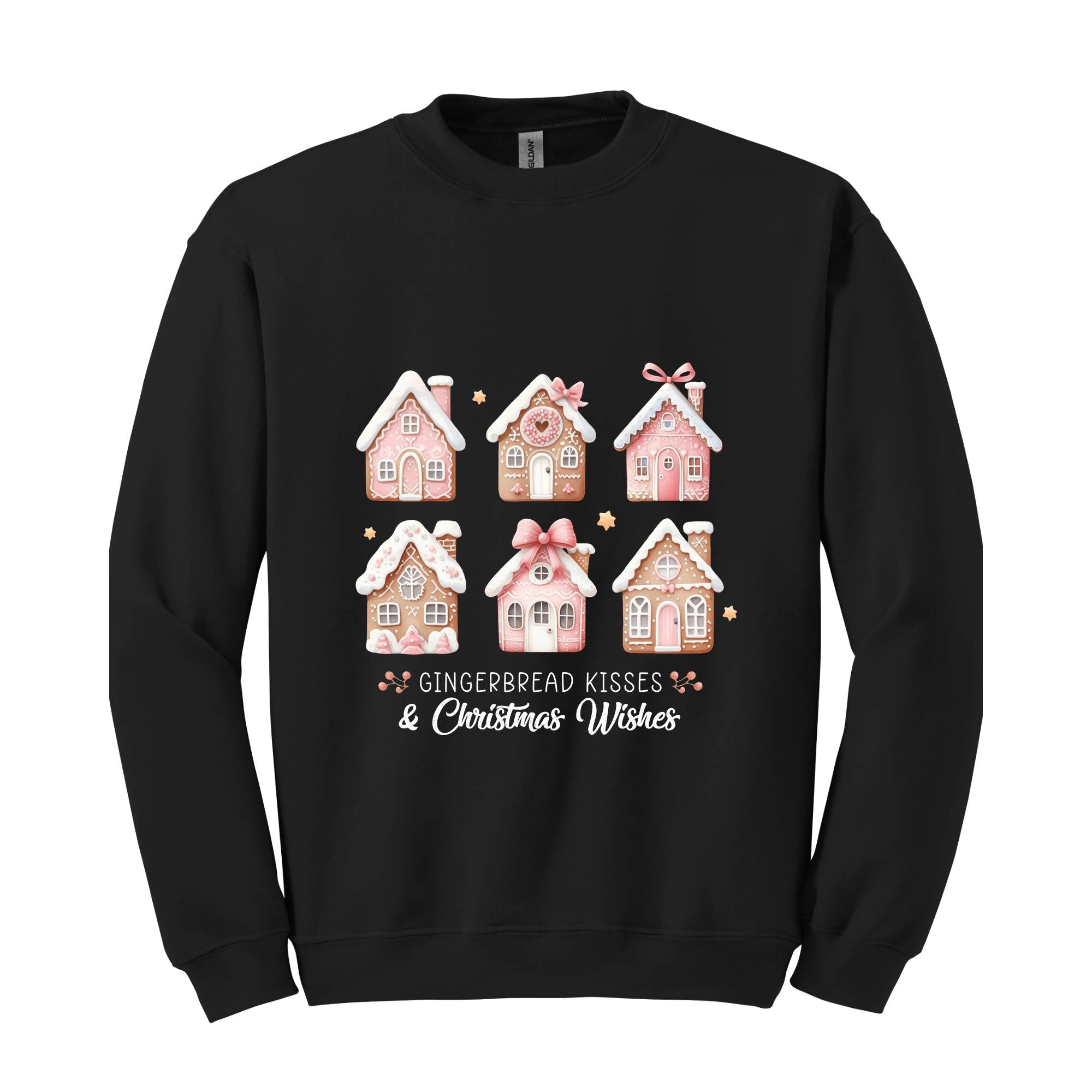 Pink Christmas Gingerbread Houses Sweatshirt, Christmas Sweatshirt, Christmas Sweater, Gingerbread House Sweater, Xmas Christmas Shirt