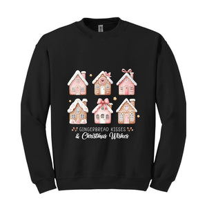 Pink Christmas Gingerbread Houses Sweatshirt, Christmas Sweatshirt, Christmas Sweater, Gingerbread House Sweater, Xmas Christmas Shirt