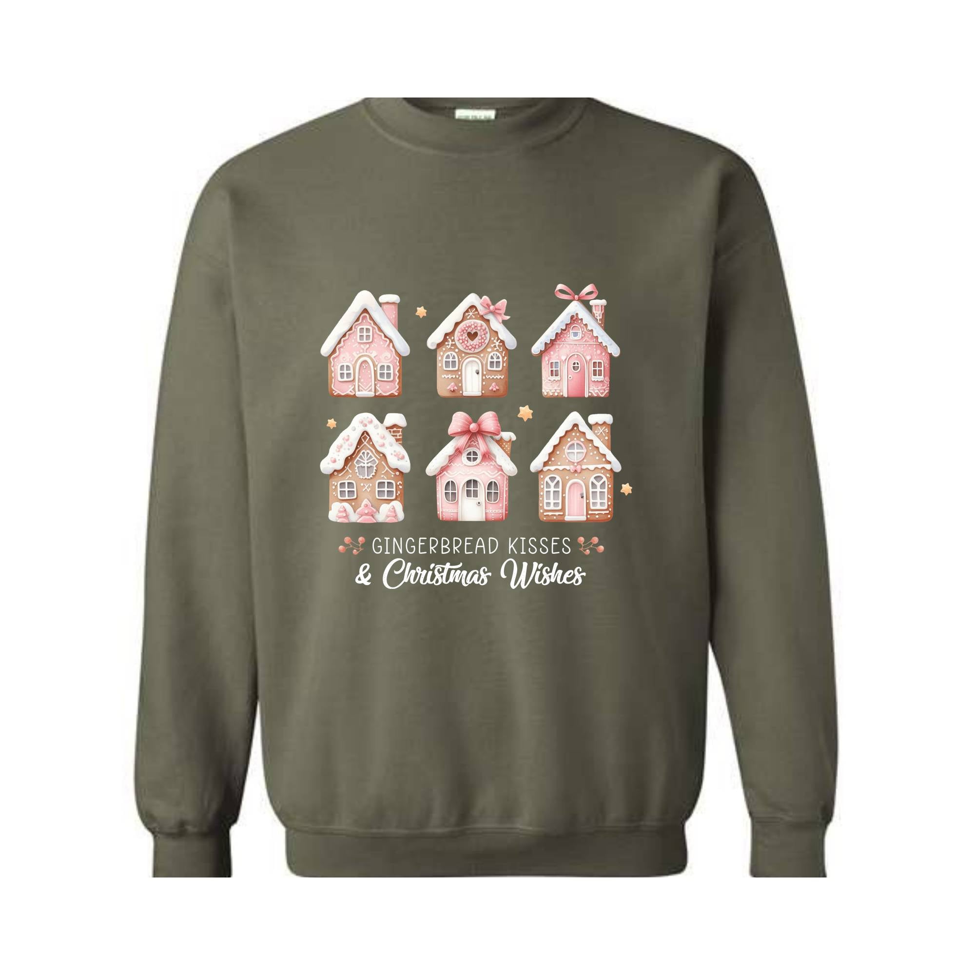 Pink Christmas Gingerbread Houses Sweatshirt, Christmas Sweatshirt, Christmas Sweater, Gingerbread House Sweater, Xmas Christmas Shirt
